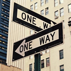 one way road sign; decision making in your career; career management tips